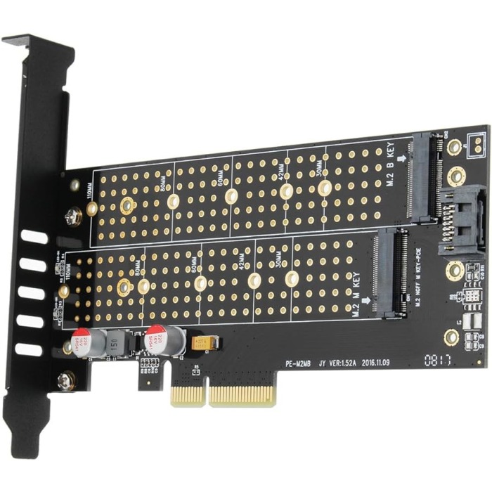 Adapter NVMe SSD 2xM.2 NGFF 2230/22110 auf PCIe 3.0x4 PE-M2MB