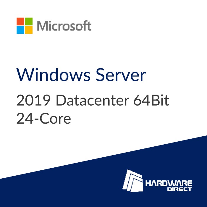 Betriebssystem Microsoft Windows Server 2019 Datacenter 64Bit 24-Core 1PK OEI DVD English