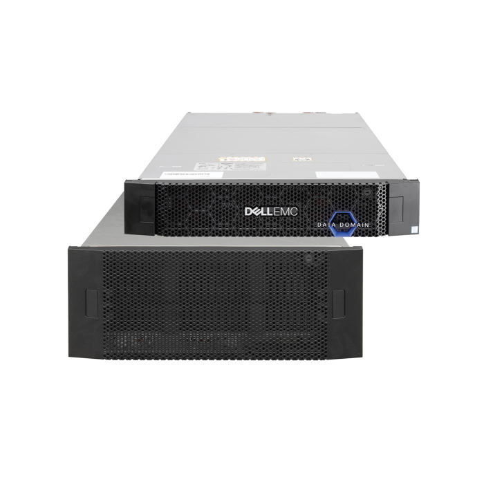 Dell DataDomain DD9300-Speicherarray mit 192 GB RAM, 8 x 4 TB, 4 x 800 GB SAS-SSDs sowie einem DS60-Speicherregal mit 45 x 4 TB SAS 12G 3,5"