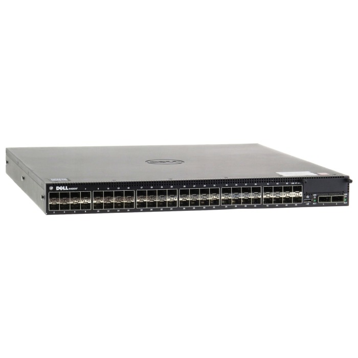 Dell Networking N4064F Switch, 48x 10GbE SFP+, 2x 40GbE QSFP+, F2R (Normaler Luftstrom), 2x Netzteil, 2x Lüfter