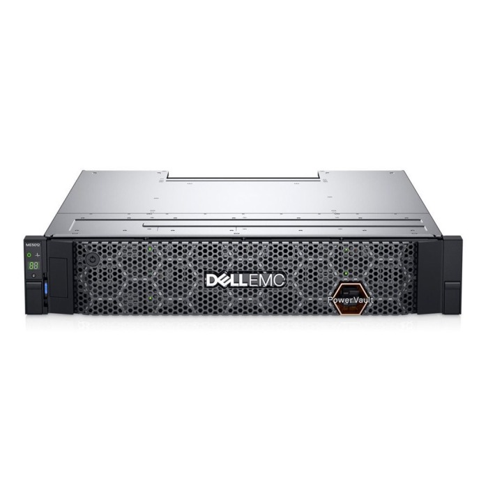 Dell PowerVault Disk-Array ME5012mit 2x iSCSI (10/25GbE SFP28) controller, 2x 12TB HDD SAS, 2x PSU 580W