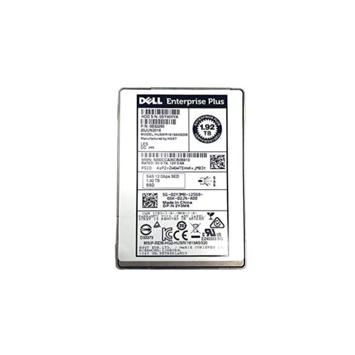 Festplatte Dell 1.92TB SSD SAS 12G 2.5" MLC 512e RI SED 2Y3M8