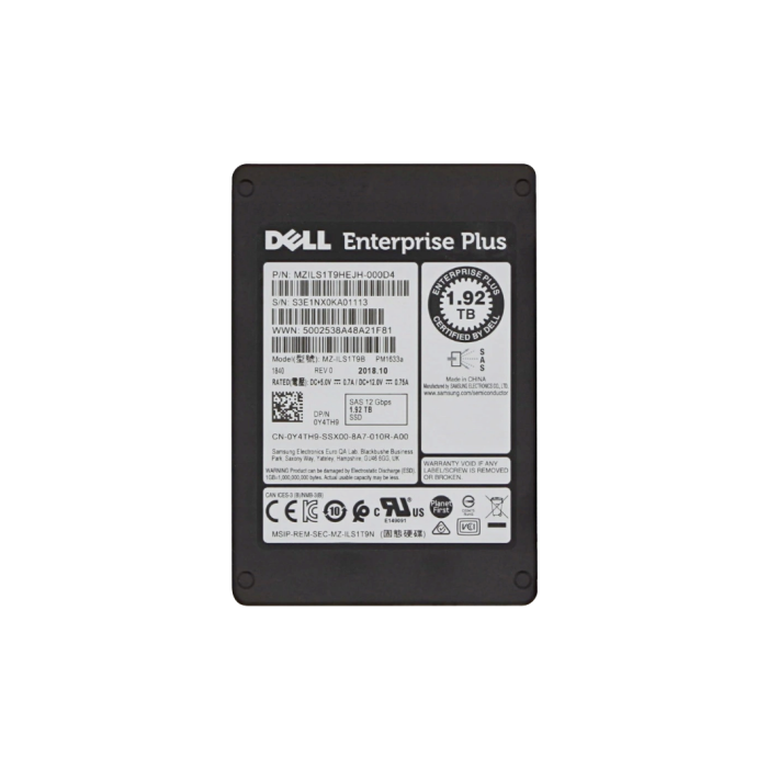 Festplatte Dell 1.92TB SSD SAS 12G 2.5" RI Y4TH9-CMP