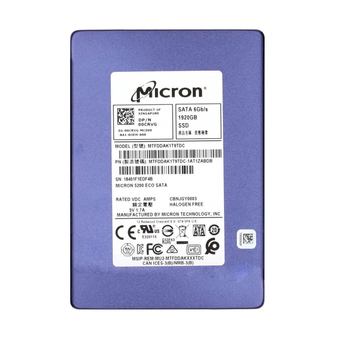 Festplatte Dell 1.92TB SSD SATA 6G 2.5" RI 0CRVG