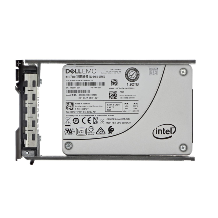 Festplatte Dell 1.92TB SSD SATA 6G 2.5" TLC RI AES-256 33R2T