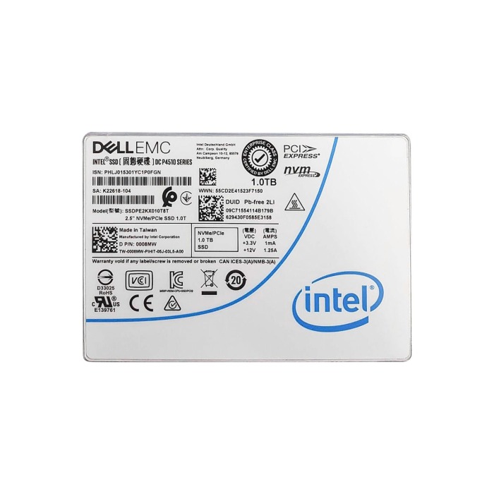 Festplatte Dell 1TB SSD PCIe NVMe 3.1x4 U.2 2.5" TLC 512e RI 008MW