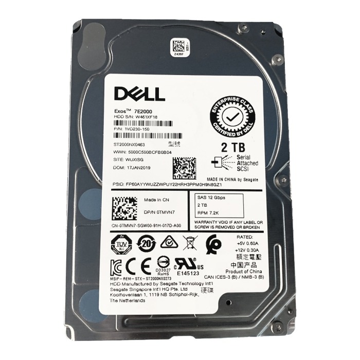 Festplatte Dell 2TB 7.2K HDD SAS 12G 2.5" 512e 128MB TMVN7