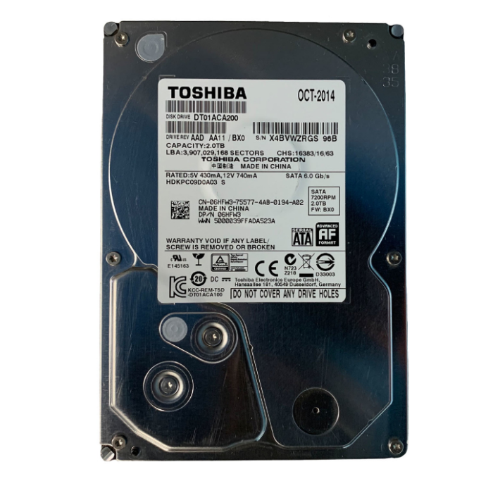 Festplatte Dell 2TB 7.2K HDD SATA 6G 3.5" 512n 64MB 6HFW3