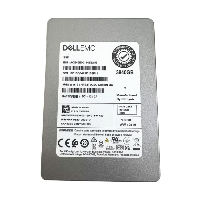 Festplatte Dell 3.84TB SSD NVMe PCIe 4.0 U.2 2.5" TLC RI V6WP5