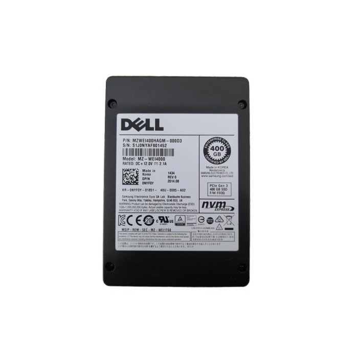 Festplatte Dell 400GB SSD NVMe PCIe 3.0x4 U.2 2.5" MLC MU NYF0Y