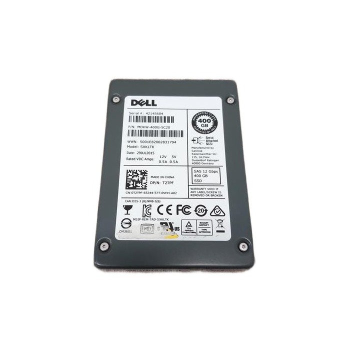 Festplatte Dell 400GB SSD SAS 12G 2.5" WI T2TPF