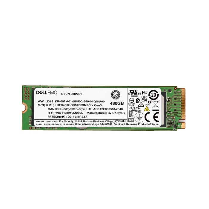 Festplatte Dell 480GB SSD NVMe PCIe 3.0x4 M.2 2280 RI 08M01