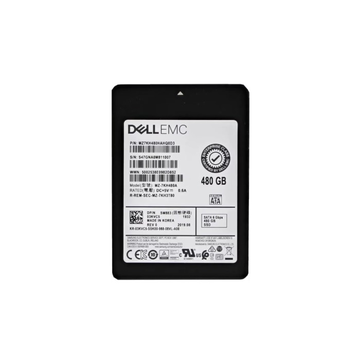 Festplatte Dell 480GB SSD SATA 6G 2.5" TLC MU 3KVC5