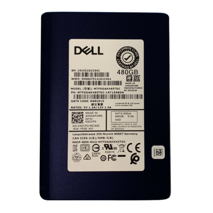 Festplatte Dell 480GB SSD SATA 6G 2.5" TLC RI 3DCP0