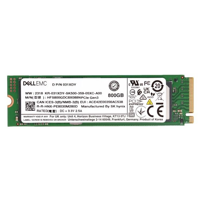 Festplatte Dell 800GB SSD NVMe PCIe 3.0x4 M.2 2280 3D TLC NAND MU 512e 31XDY