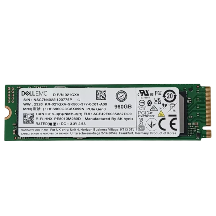 Festplatte Dell 960GB SSD NVMe PCIe 3.0x4 M.2 2280 RI 21GXV