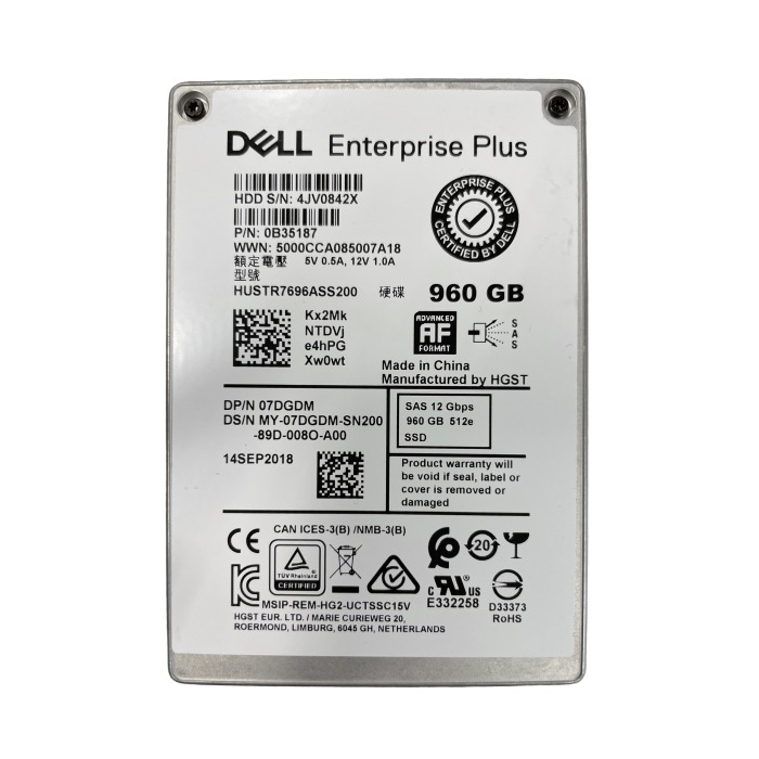 Festplatte Dell 960GB SSD SAS 12G 2.5" RI 7DGDM