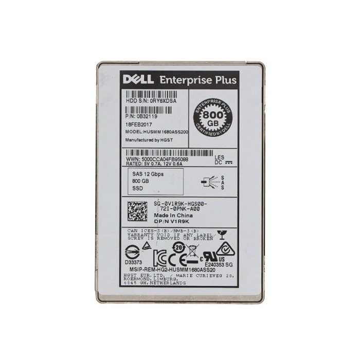 Festplatte Dell Compellent 800GB SSD SAS 12G 2.5" MLC MU V1R9K-CMP+