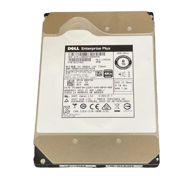 Festplatte Dell Compellent 8TB 7.2K SAS 12G 3.5" 4KN 256MB NHF9H