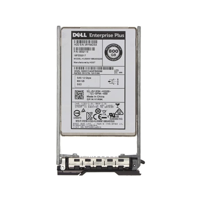 Festplatte Dell Equallogic 800GB SSD SAS 12G 2.5" MLC MU V1R9K-EQL