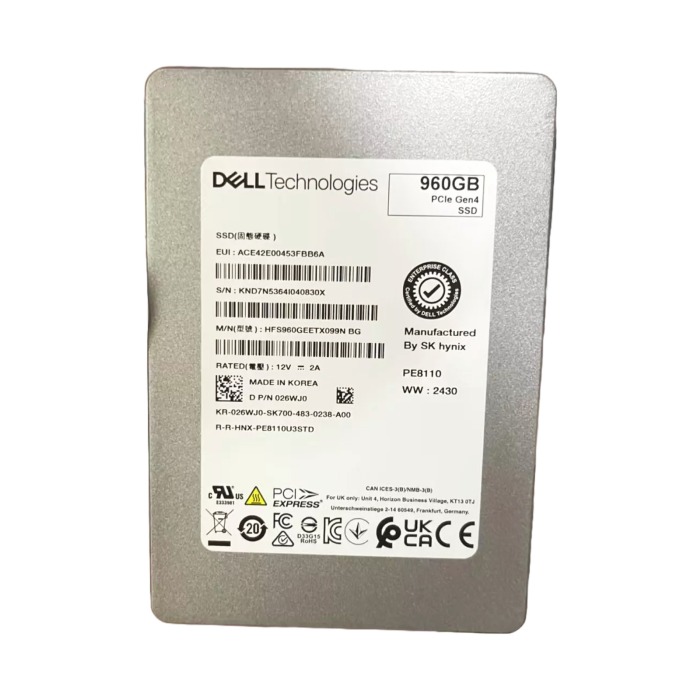 Festplatte Dell Hynix 960GB U.2 PCIe Gen4 4.0 NVMe RI TLC 2.5 SSD 26WJ0