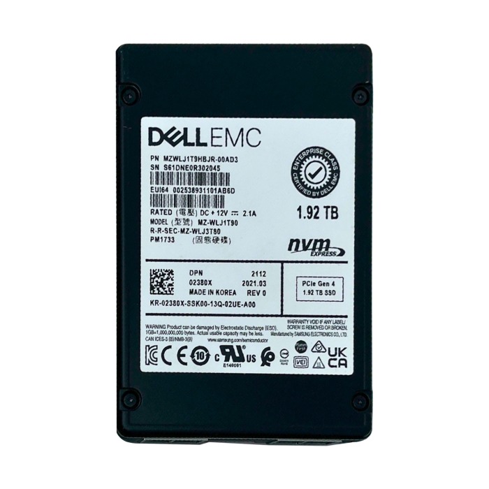 Festplatte Dell Samsung PM1733 1.92TB SSD NVME 2.5" 2380X