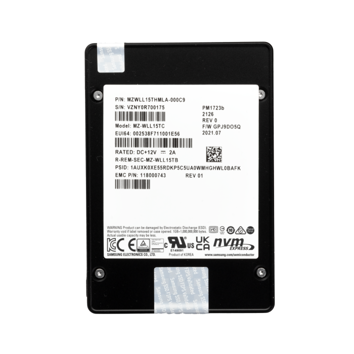 Festplatte EMC 15.36TB SSD NVMe PCIe 3.0x4 U.2 2.5" 118000743