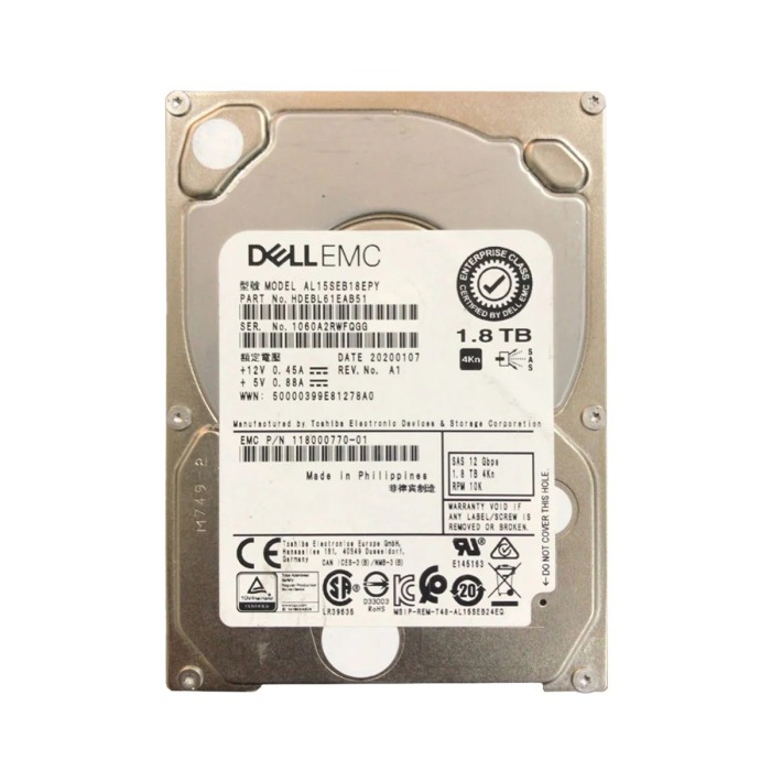 Festplatte EMC 1.8TB 10K HDD SAS 12G 2.5" 4KN 118000770-01