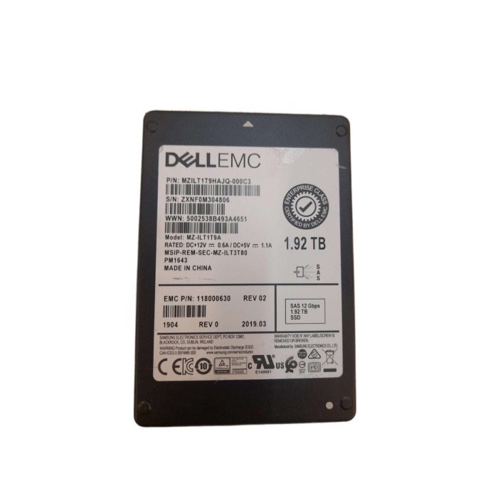 Festplatte EMC 1.92TB SSD SAS 12G 2.5" TLC RI AES-256 118000630