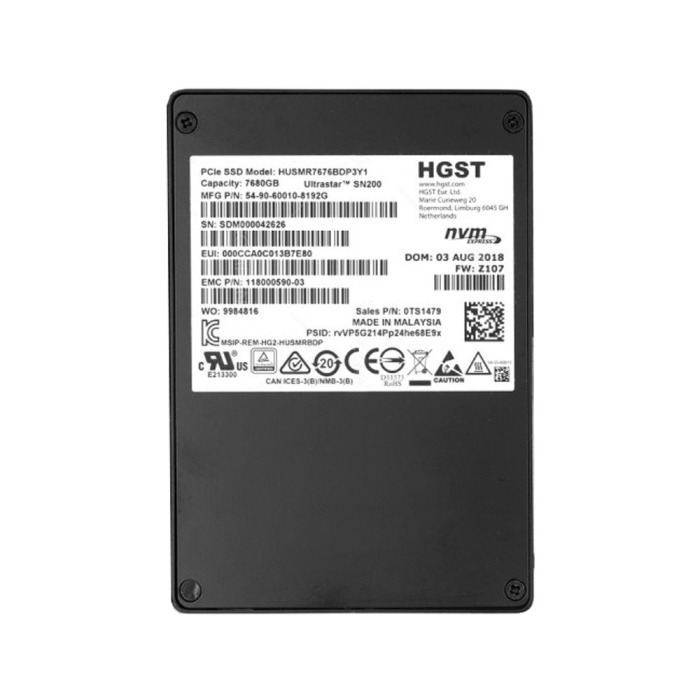 Festplatte EMC 7.68TB SSD NVMe PCIe 3.0x4 U.2 2.5" MLC RI 118000590-03