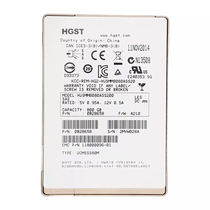 Festplatte EMC 800GB SSD SAS 12G 2.5" MLC WI 118000096-01