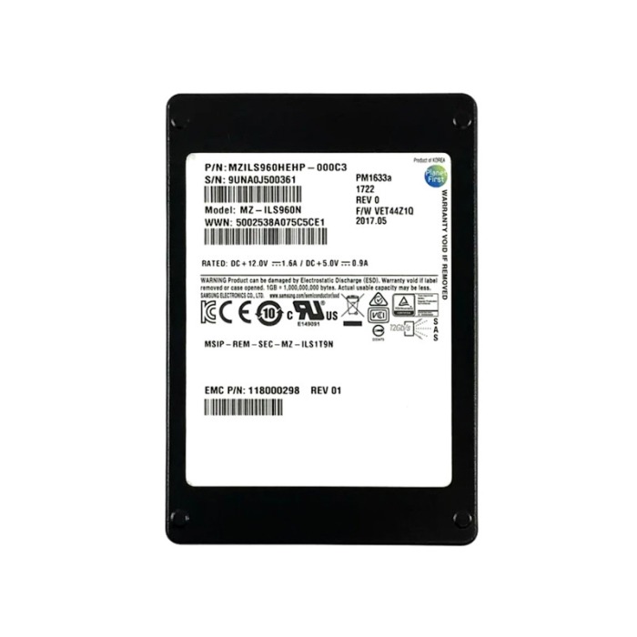 Festplatte EMC 960GB SSD SAS 12G 2.5" TLC RI 118000298