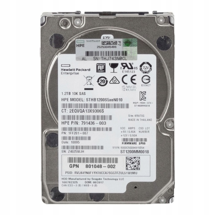 Festplatte HPE 1.2TB 10K HDD SAS 6G 2.5" 791436-003