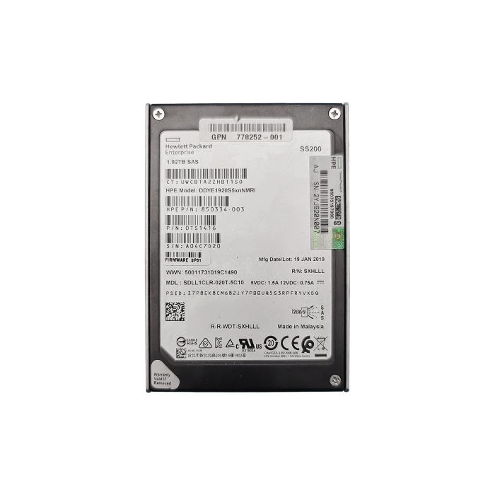 Festplatte HPE 1.92TB SSD SAS 12G 2.5" 850334-003