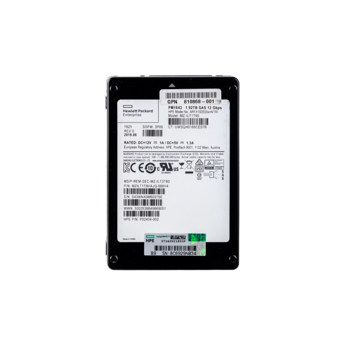Festplatte HPE 1.92TB SSD SAS 12G 2.5" TLC 810868-001