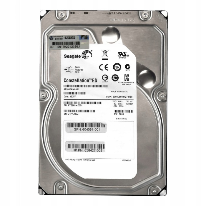 Festplatte HPE 2TB HDD SAS 6G 3.5" 658427-002