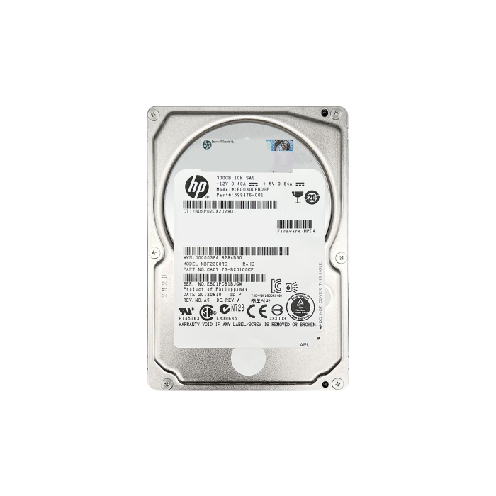 Festplatte HPE 300GB 10K HDD SAS 6G 2.5" 512n 16MB 599476-001