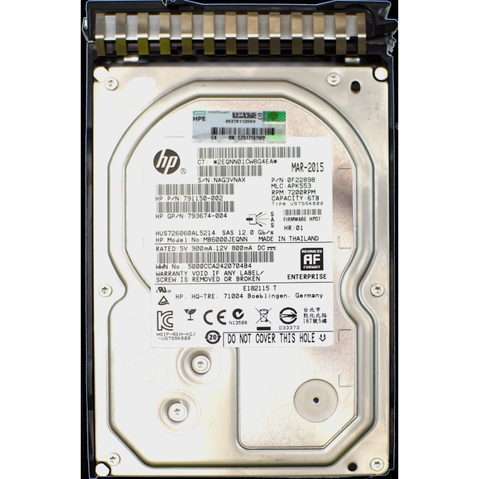 Festplatte HPE 6TB 7.2K SAS 12G 3.5" 128MB 791150-002