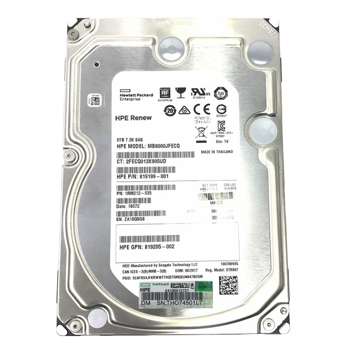 Festplatte HPE 8TB 7.2K HDD SAS 12G 3.5" 512e 256MB 819205-002