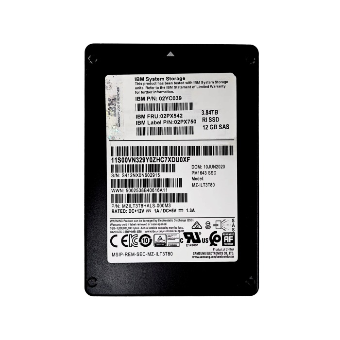 Festplatte IBM 3.84TB SSD SAS 12G 2.5" RI 02YC039