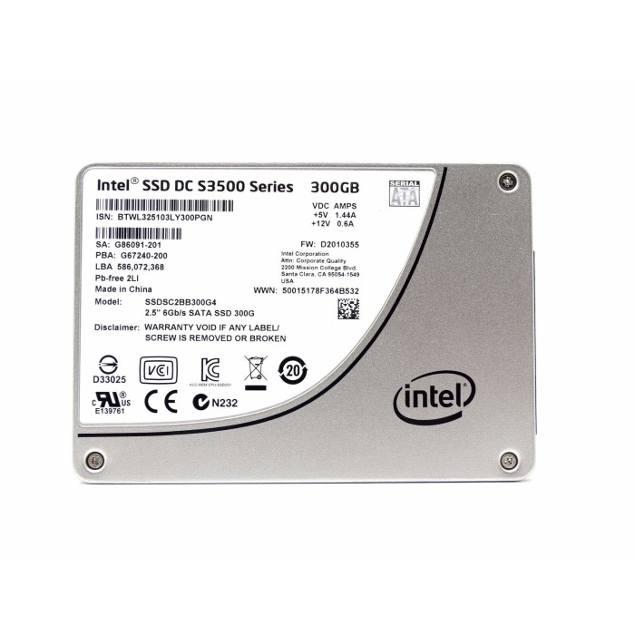 Festplatte Intel 300GB SSD SATA 6G 2.5" MLC MU 512e SSDSC2BB300G4