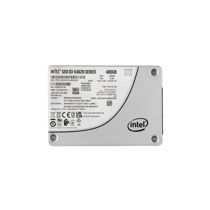 Festplatte Intel 480GB SSD SATA 6G 2.5" 3D TLC NAND MU SSDSC2KG480GZ