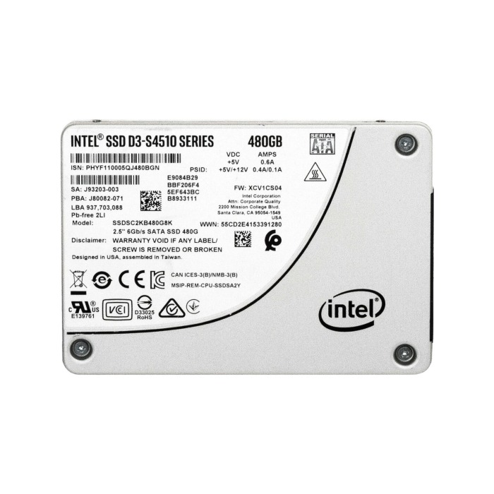 Festplatte Intel 480GB SSD SATA 6G 2.5" 3D TLC NAND RI SSDSC2KB480G8K