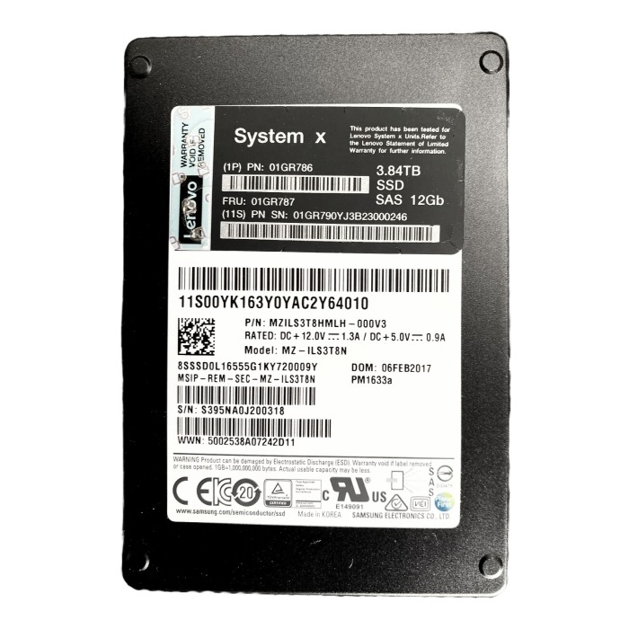 Festplatte Lenovo 3.84TB SSD SAS 12G 2.5" Samsung V-NAND TLC RI 01GR786