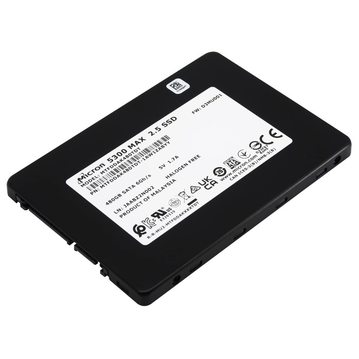 Festplatte Micron 480GB SSD SATA 6G 2.5" MU MTFDDAK480TDT-1AW1ZABYY