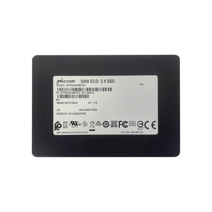Festplatte Micron 480GB SSD SATA 6G 2.5" TLC MTFDDAK480TDC-1AT1ZABCA