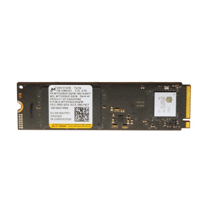 Festplatte Micron 512GB SSD NVMe PCIe 4.0 M.2 2280 MTFDKBA512QFM