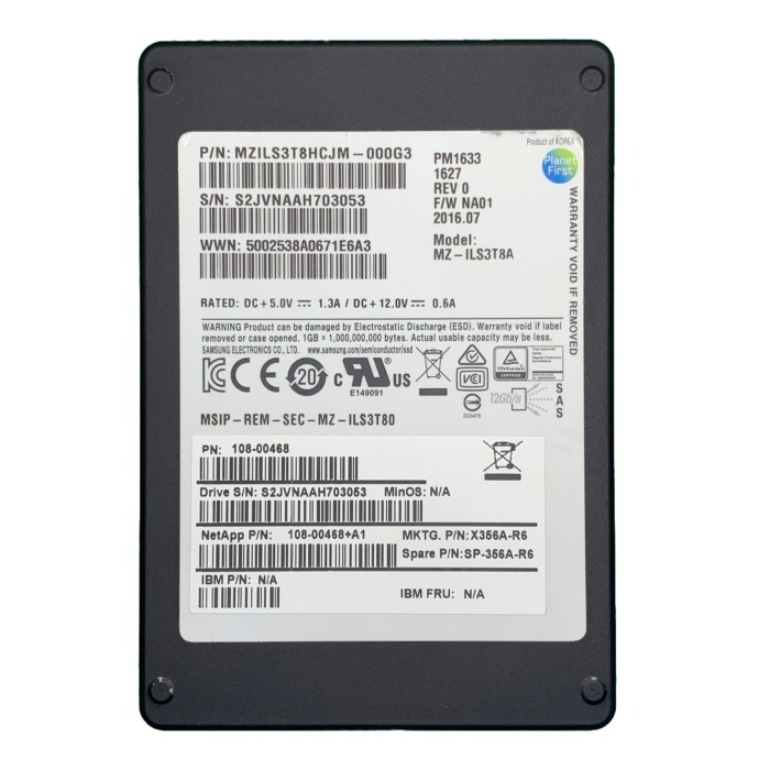 Festplatte Netapp 3.84TB SSD SAS 12G 2.5" RI 108-00468