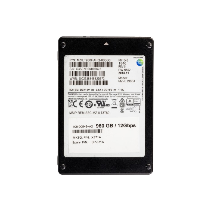 Festplatte NetApp Samsung PM1643 960GB SAS 12Gb/s 2.5'' SSD X371A