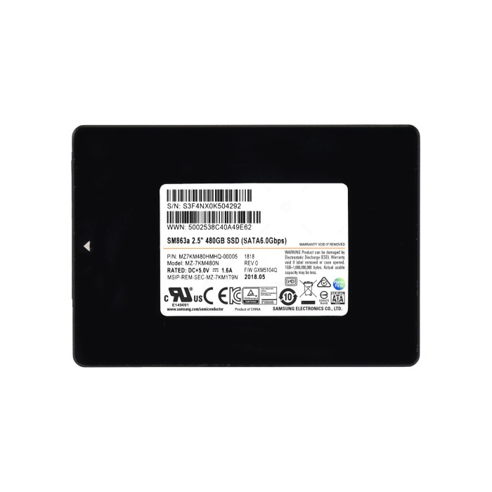 Festplatte Samsung 480GB SSD SATA 6G 2.5" MLC MU AES-256 MZ7KM480HMHQ-00005